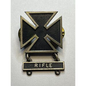 Antaya Sterling Silver Rifle Qualification Badge Military Cross Pin  GI